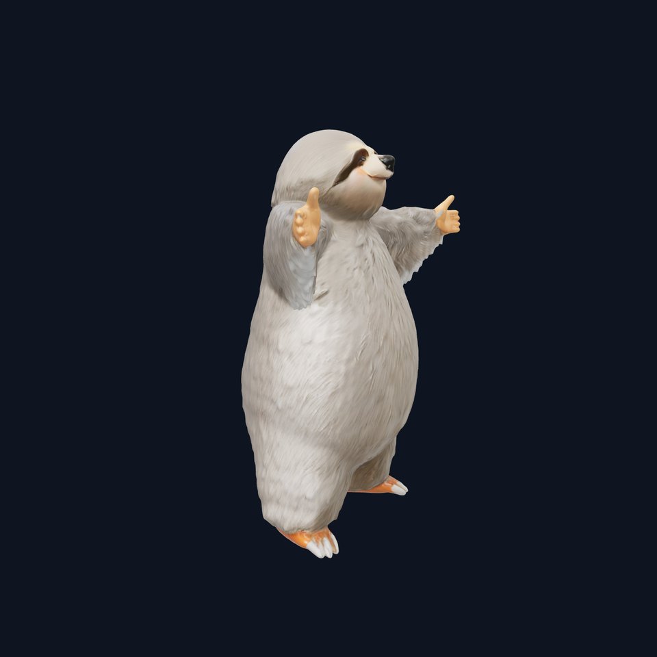 Animated Sloth Character model pack